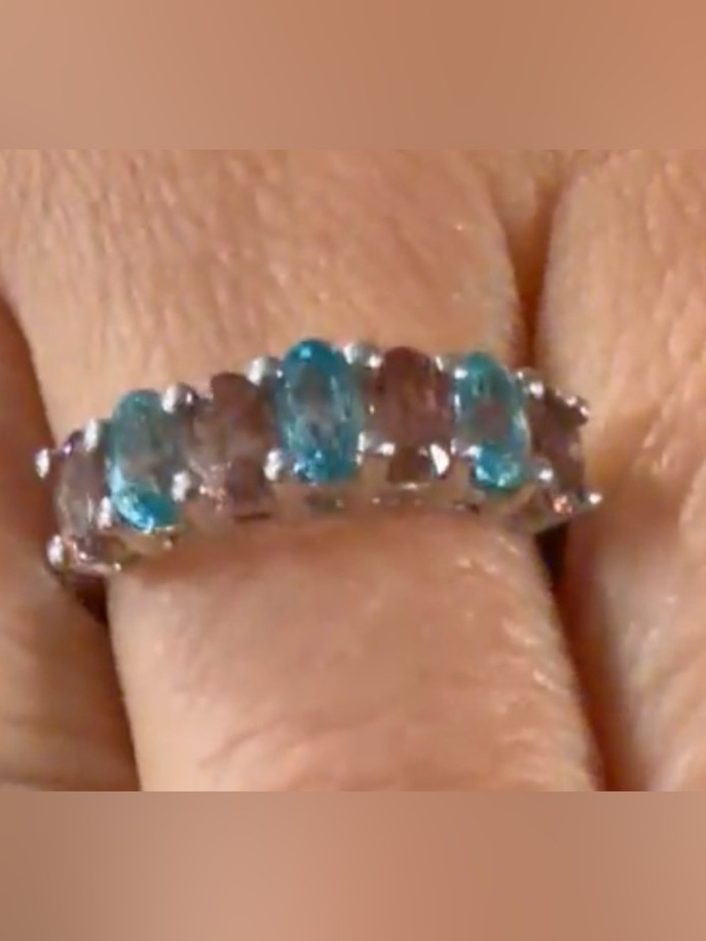 ✨ Amethyst & Blue Topaz Sterling Silver Ring ✨